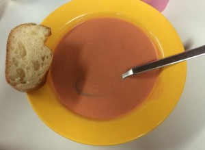Die servierte Suppe